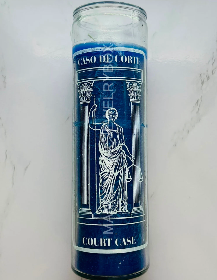 Court Case Glass Candle | Vela de Cristal de Caso de Corte