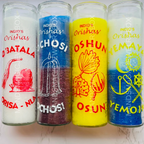 Orisha Santeria Glass Candles | Obatala | Ochosi | Oshun | Yemaya | Velas de Cristal Orisha Santería