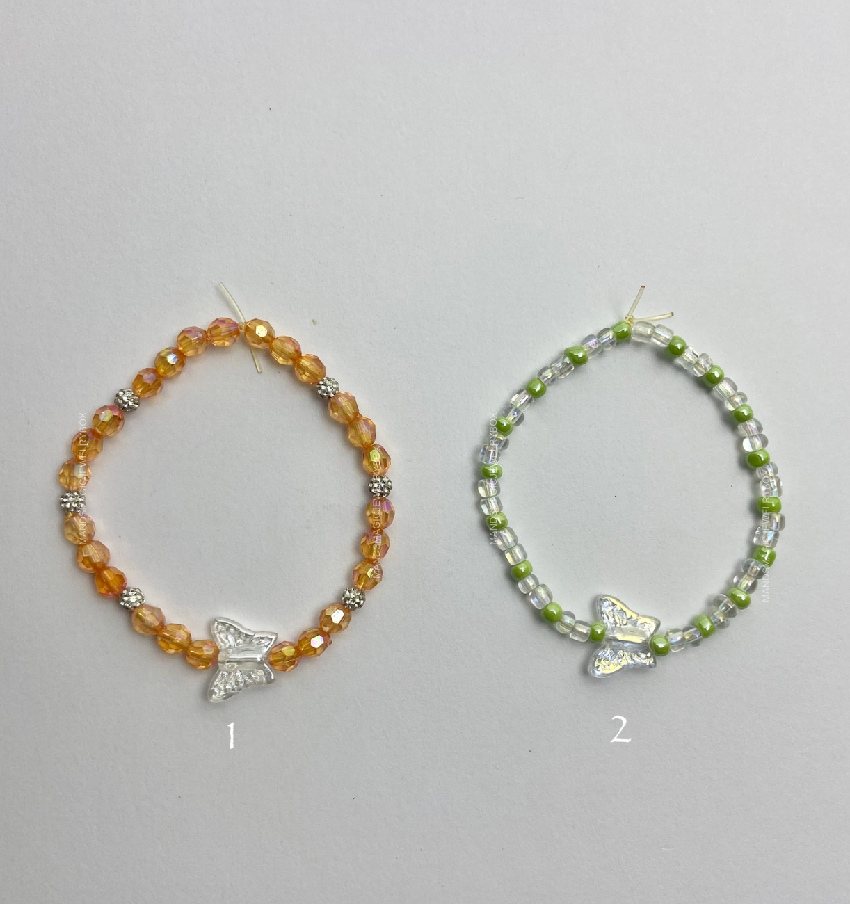Butterfly Beaded Bracelets/Pulseras Mariposas