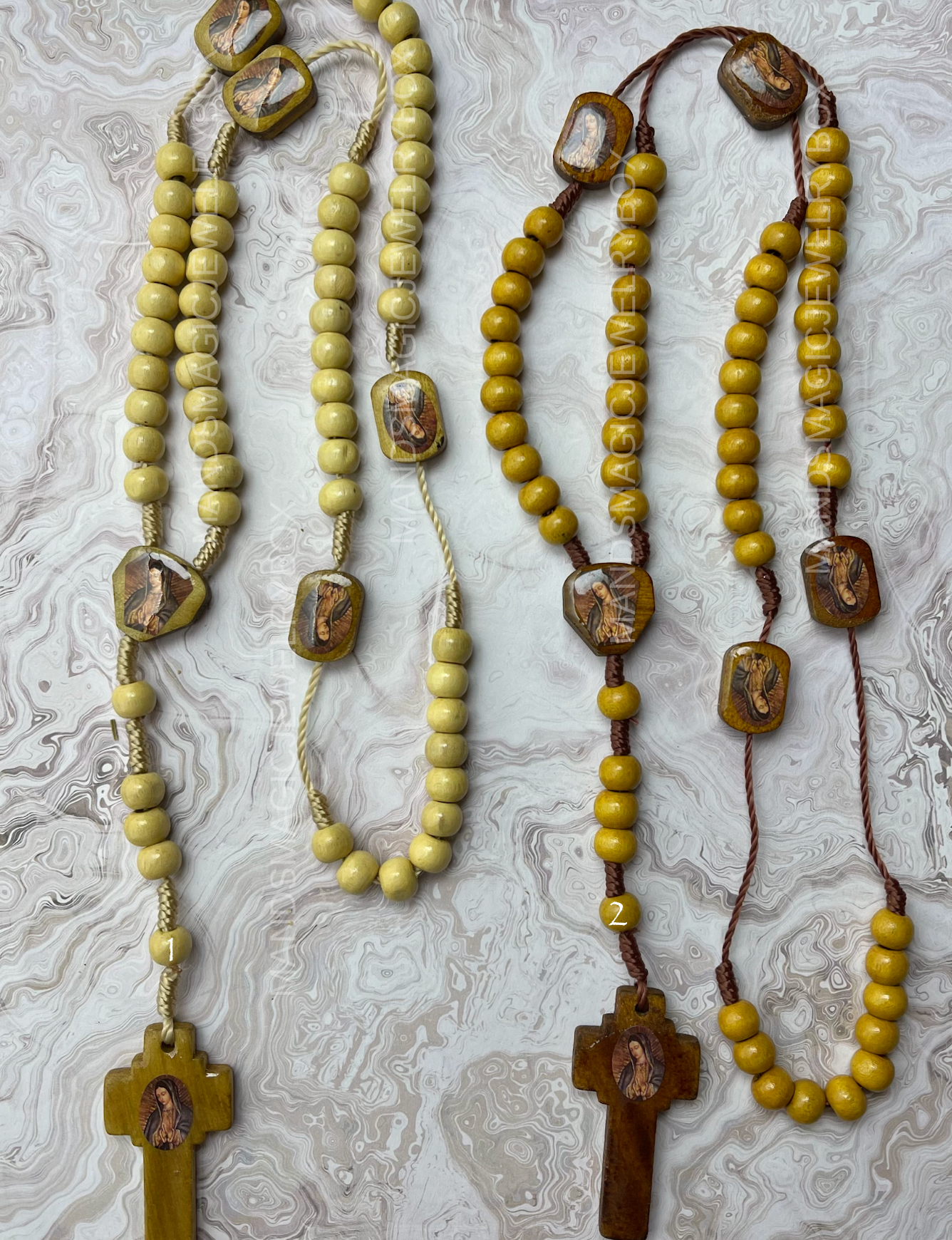 Virgin Guadalupe Rosaries Wood//Madera Rosarios Virgen Guadalupe