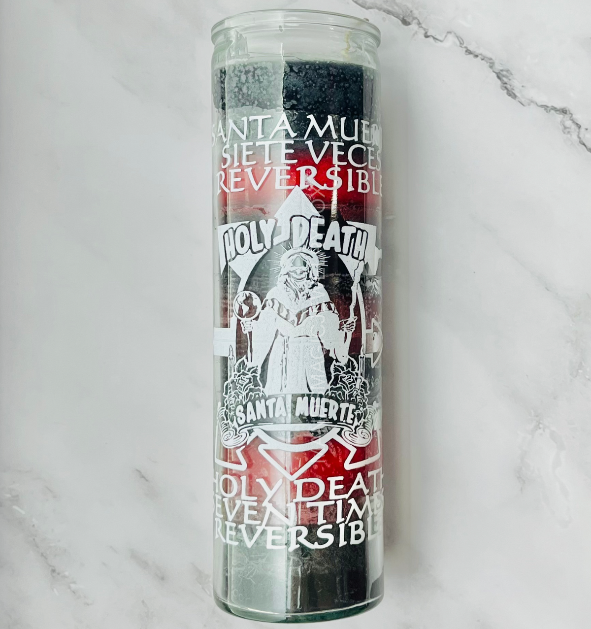Holy Death Glass Candles/Velas Vidrio Santa Muerte