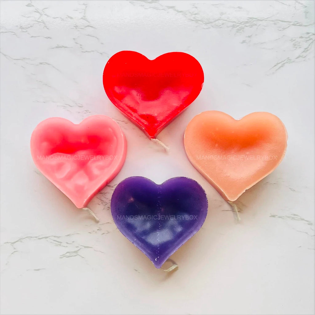 Heart Shaped Wax Candle • Valentine's Day Candle • Gifts For Her • Gifts For Him • Valentine's Day Gifts