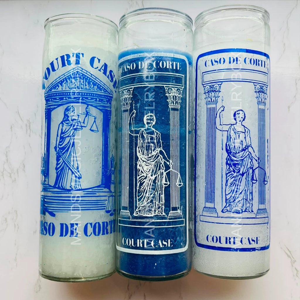 Court Case Glass Candle | Vela de Cristal de Caso de Corte