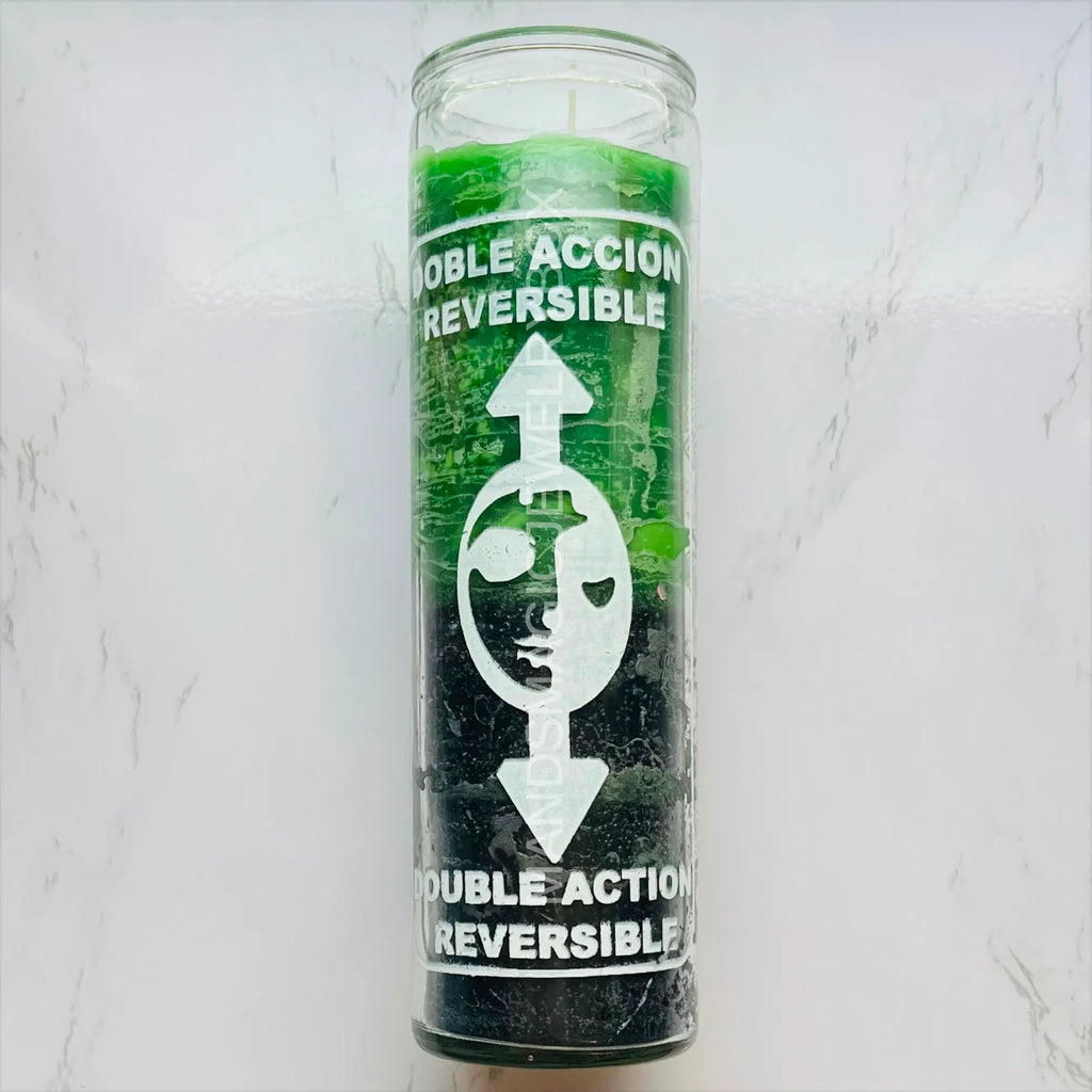 Double—Triple—7x Action Reversible Glass Candles