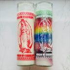 Virgen Of Guadalupe Glass Candle | Vela de Vidrio Virgen de Guadalupe
