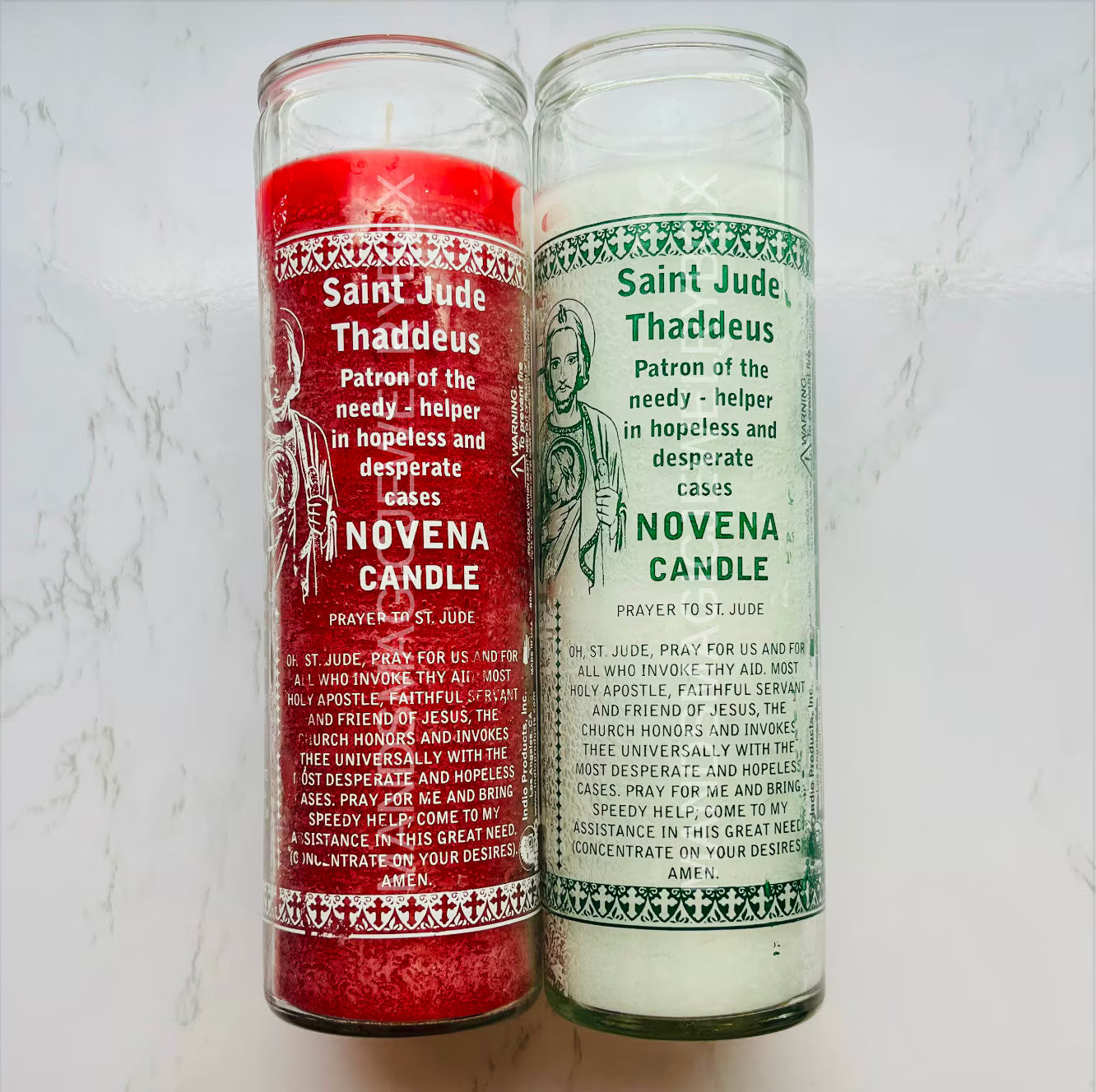 Saint Jude Thaddeus Glass Candle | Vela de Cristal San Judas Tadeo